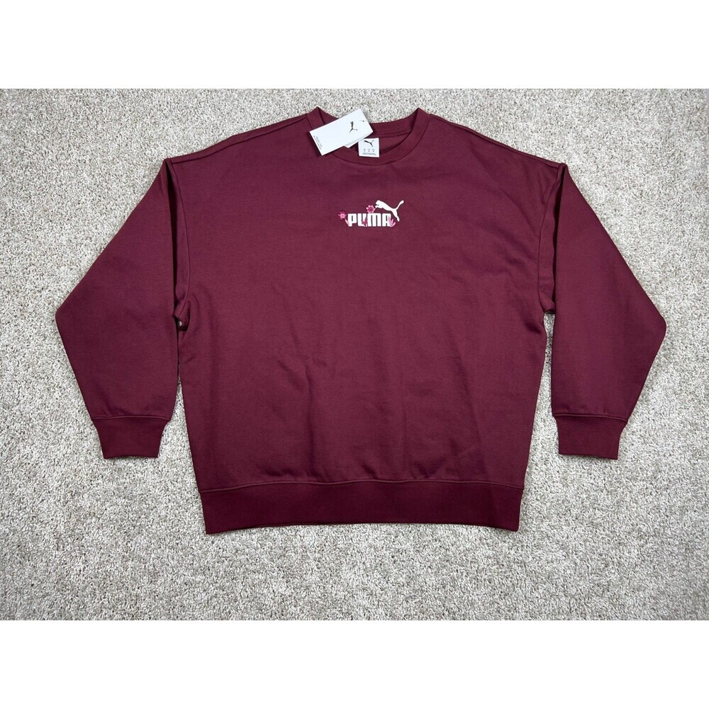 Puma x TMC Every Day Hussle Crewneck Sweatshirt Burgundy Men's Size M Nipsey